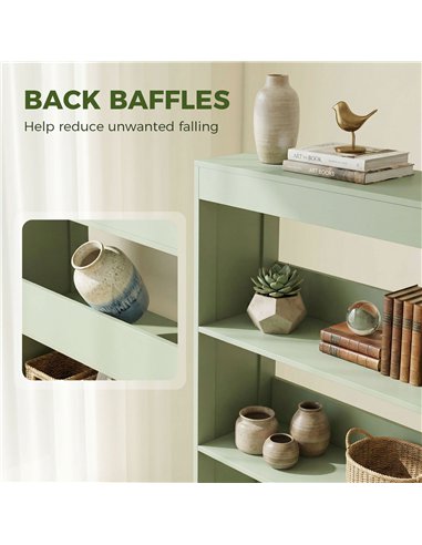 HOMCOM Bookcase, 6-Tier Bookshelf with Open Storage Shelves, Cubes, 180 cm Tall Display Shelf with Anti-Tipping Design, Green