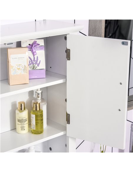 HOMCOM Bathroom Wall Cabinet, Medicine Cabinet, Kitchen Cupboard with 2 Doors and Adjustable Shelf, White - pic 184997 | FastDaddyshop