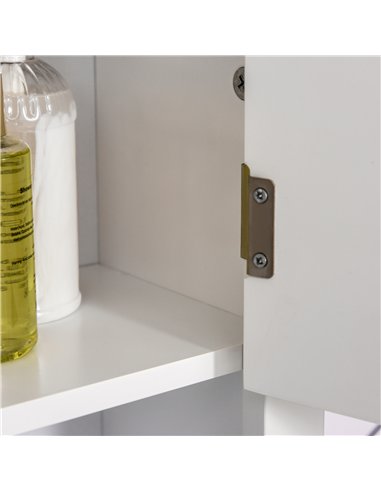 HOMCOM Bathroom Wall Cabinet, Medicine Cabinet, Kitchen Cupboard with 2 Doors and Adjustable Shelf, White
