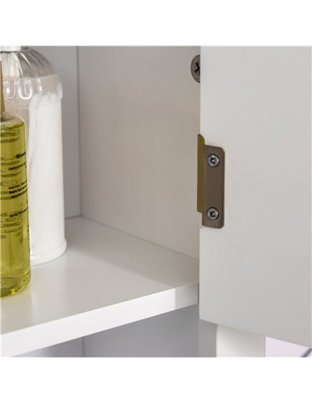 HOMCOM Bathroom Wall Cabinet, Medicine Cabinet, Kitchen Cupboard with 2 Doors and Adjustable Shelf, White - pic 184999 | FastDaddyshop