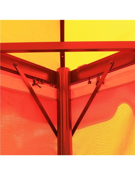 Outsunny 3 x 4 m Aluminium Metal Gazebo Marquee Canopy Pavilion Patio Garden Party Tent Shelter with Nets and Sidewalls - Orange - pic 18500 | FastDaddyshop