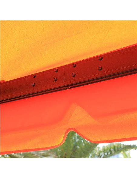 Outsunny 3 x 4 m Aluminium Metal Gazebo Marquee Canopy Pavilion Patio Garden Party Tent Shelter with Nets and Sidewalls - Orange - pic 18501 | FastDaddyshop