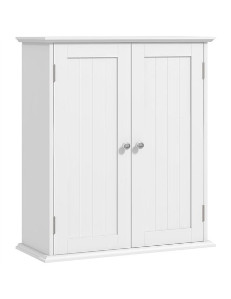 HOMCOM Bathroom Wall Cabinet, 3-Tier Wall-Mounted Bathroom Storage Cabinet with Adjustable Shelf, White - pic 185018 | FastDaddyshop
