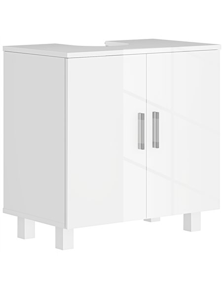 HOMCOM Bathroom Under Sink Cabinet for Basin without or with Pedestal - High Gloss White - pic 185027 | FastDaddyshop