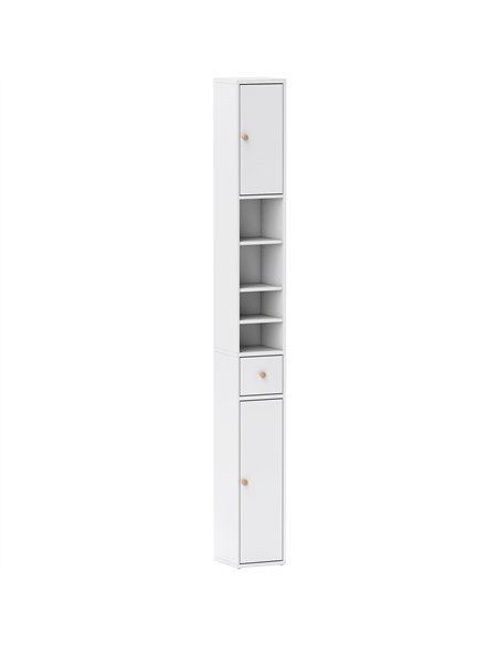 HOMCOM 178 cm Narrow Tall Bathroom Cabinet - White - pic 185036 | FastDaddyshop