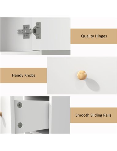 HOMCOM 178 cm Narrow Tall Bathroom Cabinet - White