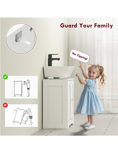 HOMCOM Under Sink Bathroom Cabinet with 2 Arch Doors - White - pic 185050 | FastDaddyshop