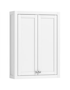 HOMCOM Bathroom Wall Cabinet with Adjustable Shelves - White