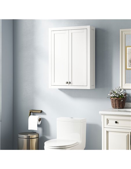 HOMCOM Bathroom Wall Cabinet with Adjustable Shelves - White - pic 185055 | FastDaddyshop