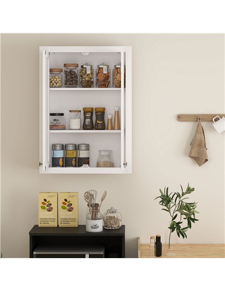 HOMCOM Bathroom Wall Cabinet with Adjustable Shelves - White - pic 185061 | FastDaddyshop