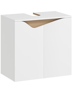 HOMCOM Under Sink Bathroom Cabinet, Bathroom Storage Cabinet with Soft-Close Doors, for Basin without Pedestal, White