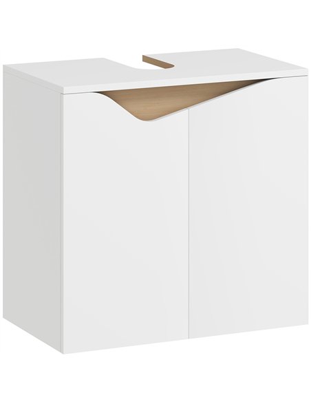 HOMCOM Under Sink Bathroom Cabinet, Bathroom Storage Cabinet with Soft-Close Doors, for Basin without Pedestal, White - pic 185081 | FastDaddyshop