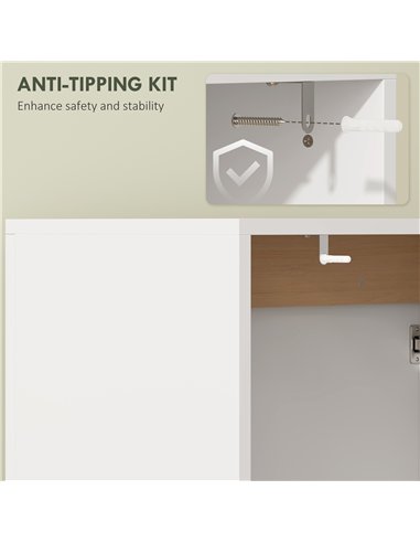 HOMCOM Under Sink Bathroom Cabinet, Bathroom Storage Cabinet with Soft-Close Doors, for Basin without Pedestal, White