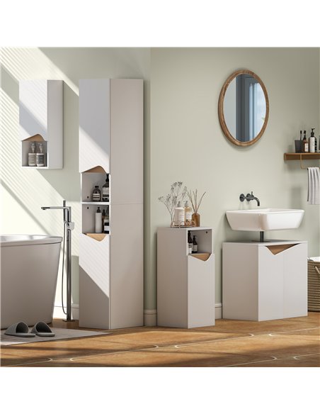 HOMCOM Under Sink Bathroom Cabinet, Bathroom Storage Cabinet with Soft-Close Doors, for Basin without Pedestal, White - pic 185088 | FastDaddyshop