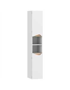 HOMCOM Tall Slim Bathroom Cabinet with 2 Doors, 2 Shelves - White