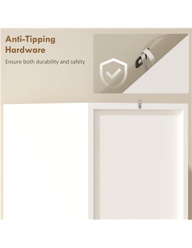HOMCOM Tall Slim Bathroom Cabinet with 2 Doors, 2 Shelves - White