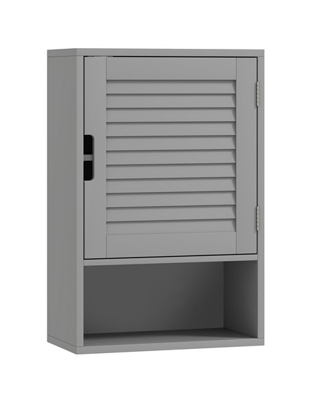 HOMCOM Bathroom Cabinet, Wall Mounted Storage Cabinet with Adjustable Shelves, 40 x 20 x 60 cm, Grey - pic 185108 | FastDaddyshop
