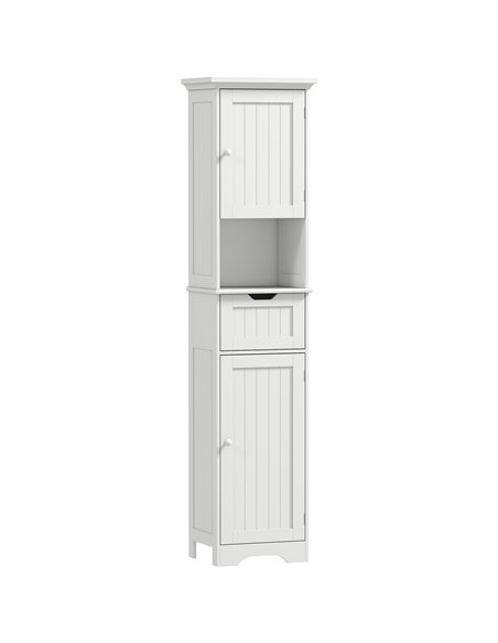 HOMCOM Slim Bathroom Storage Cabinet, with Sensor Lights - White - pic 185117 | FastDaddyshop