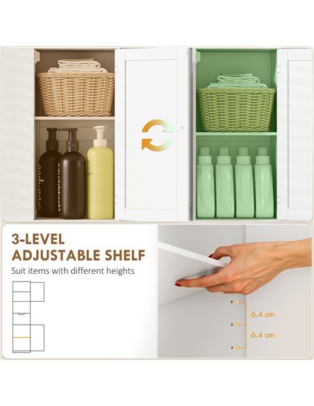 HOMCOM Slim Bathroom Storage Cabinet, with Sensor Lights - White - pic 185122 | FastDaddyshop
