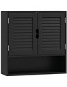 HOMCOM Bathroom Cabinet, Wall Mounted Storage Cabinet with Adjustable Shelves, 60 x 20 x 60 cm, Black