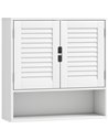 HOMCOM Bathroom Cabinet, Wall Mounted Storage Cabinet with Adjustable Shelves, 60 x 20 x 60 cm, White