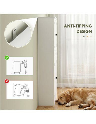HOMCOM Tall Bathroom Cabinet, Freestanding Bathroom Storage Cabinet with Drawer, Shelves and Doors, 60 x 30 x 160 cm, White