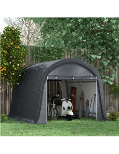 Outsunny 3 x 3(m) Garden Storage Tent, Heavy Duty Outdoor Shed, Waterproof Portable Shed Storage Shelter with Galvanised Steel F 2