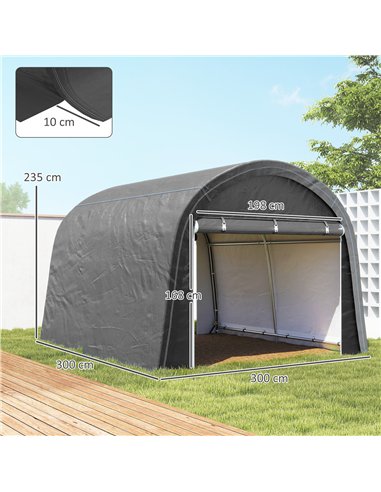 Outsunny 3 x 3(m) Garden Storage Tent, Heavy Duty Outdoor Shed, Waterproof Portable Shed Storage Shelter with Galvanised Steel F