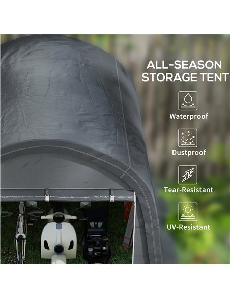 Outsunny 3 x 3(m) Garden Storage Tent, Heavy Duty Outdoor Shed, Waterproof Portable Shed Storage Shelter with Galvanised Steel F - pic 185183 | FastDaddyshop