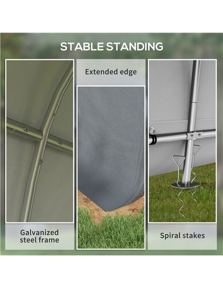 Outsunny 3 x 3(m) Garden Storage Tent, Heavy Duty Outdoor Shed, Waterproof Portable Shed Storage Shelter with Galvanised Steel F - pic 185184 | FastDaddyshop