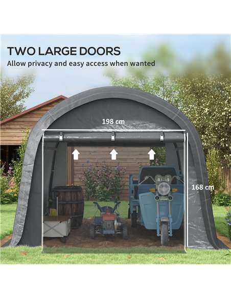 Outsunny 3 x 3(m) Garden Storage Tent, Heavy Duty Outdoor Shed, Waterproof Portable Shed Storage Shelter with Galvanised Steel F - pic 185185 | FastDaddyshop