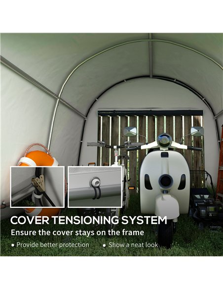 Outsunny 3 x 3(m) Garden Storage Tent, Heavy Duty Outdoor Shed, Waterproof Portable Shed Storage Shelter with Galvanised Steel F - pic 185186 | FastDaddyshop