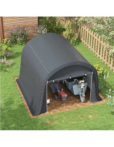 Outsunny 3 x 3(m) Garden Storage Tent, Heavy Duty Outdoor Shed, Waterproof Portable Shed Storage Shelter with Galvanised Steel F