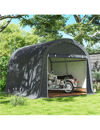 Outsunny 3 x 3(m) Garden Storage Tent, Heavy Duty Outdoor Shed, Waterproof Portable Shed Storage Shelter with Galvanised Steel F