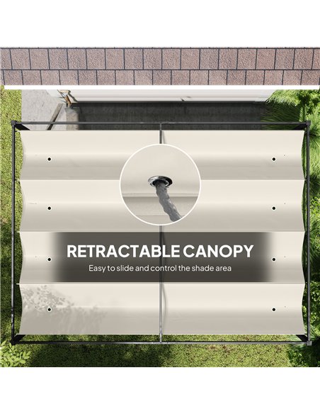 Outsunny 3x2m Metal Pergola with Retractable Roof, Garden Gazebo Canopy Shelter for Outdoor, Patio, Cream White - pic 185194 | FastDaddyshop