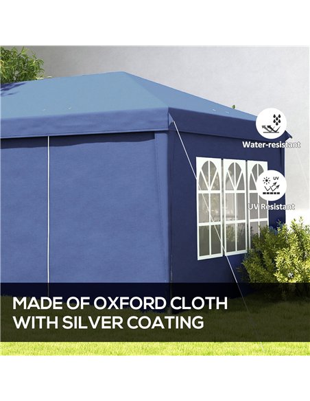 Outsunny 3 x 6m Pop-Up Gazebo, with Curtain Walls and Windows - Blue - pic 185201 | FastDaddyshop