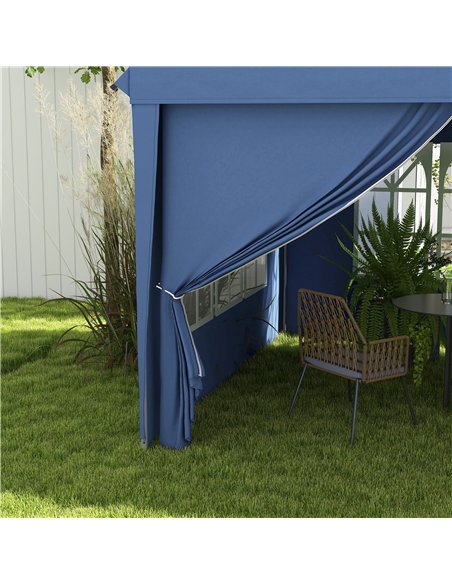 Outsunny 3 x 6m Pop-Up Gazebo, with Curtain Walls and Windows - Blue - pic 185206 | FastDaddyshop