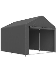 Outsunny 6.6 x 7.8ft Outdoor Garden Storage Shed, Waterproof Bike Tent with Roll-up Zipper Door, Galvanised Metal Frame, Portabl