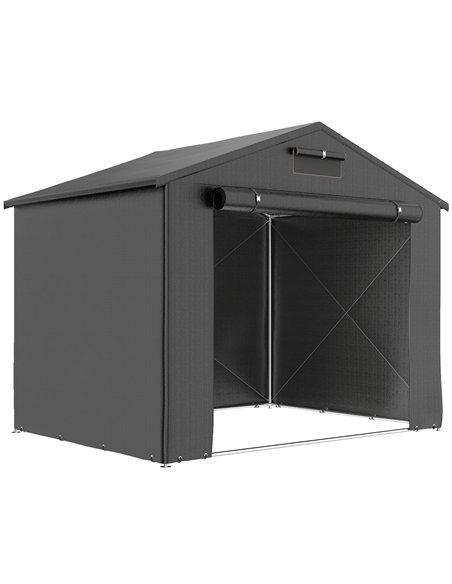 Outsunny 8 x 6 ft Outdoor Garden Storage Shed, Waterproof Bike Tent with Roll-Up Zipper Door - pic 185270 | FastDaddyshop