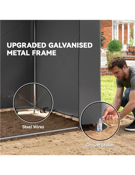 Outsunny 8 x 6 ft Outdoor Garden Storage Shed, Waterproof Bike Tent with Roll-Up Zipper Door - pic 185273 | FastDaddyshop
