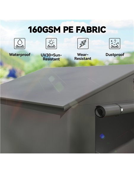 Outsunny 8 x 6 ft Outdoor Garden Storage Shed, Waterproof Bike Tent with Roll-Up Zipper Door - pic 185274 | FastDaddyshop