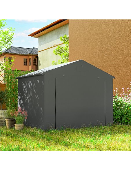 Outsunny 8 x 6 ft Outdoor Garden Storage Shed, Waterproof Bike Tent with Roll-Up Zipper Door - pic 185277 | FastDaddyshop