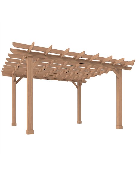 Outsunny Graden Pergola Kit, Wooden Pergola Gazebo Grape Trellis with Stable Structure, 3.6 x 3.6m, Dark Brown - pic 185279 | FastDaddyshop