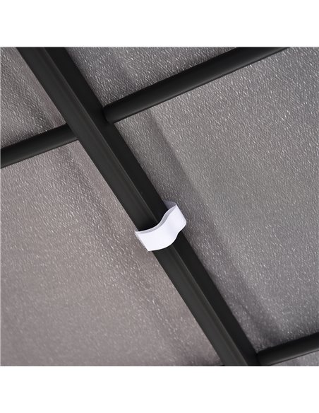 Outsunny Garden Gazebo Awning 3x3m Freestanding Metal Wall Awning Canopy Grey - pic 18528 | FastDaddyshop