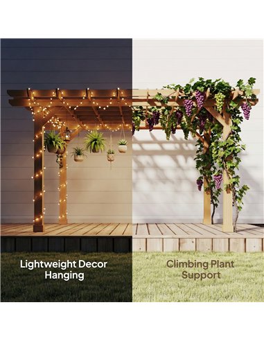 Outsunny Graden Pergola Kit, Wooden Pergola Gazebo Grape Trellis with Stable Structure, 3.6 x 3.6m, Dark Brown