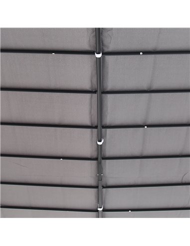 Outsunny Garden Gazebo Awning 3x3m Freestanding Metal Wall Awning Canopy Grey