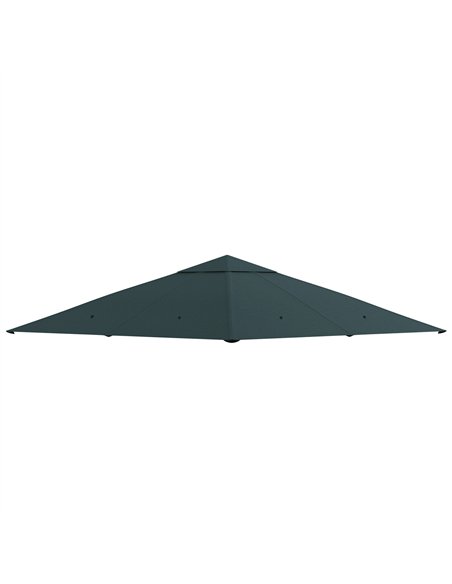 Outsunny 3 x 3 m Gazebo Canopy Replacement Cover, Garden Gazebo Roof Replacement with Drain Holes, TOP COVER ONLY, Grey - pic 185333 | FastDaddyshop