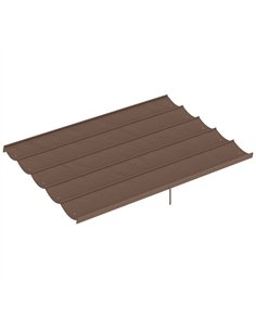Outsunny Retractable Pergola Cover, 3.5 x 2.6 m Replacement Canopy Fabric for 4 x 3 m Frame, Roof Top Only, Brown