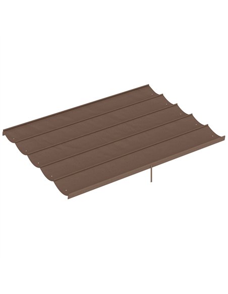Outsunny Retractable Pergola Cover, 3.5 x 2.6 m Replacement Canopy Fabric for 4 x 3 m Frame, Roof Top Only, Brown - pic 185360 | FastDaddyshop