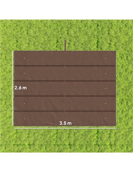 Outsunny Retractable Pergola Cover, 3.5 x 2.6 m Replacement Canopy Fabric for 4 x 3 m Frame, Roof Top Only, Brown - pic 185362 | FastDaddyshop